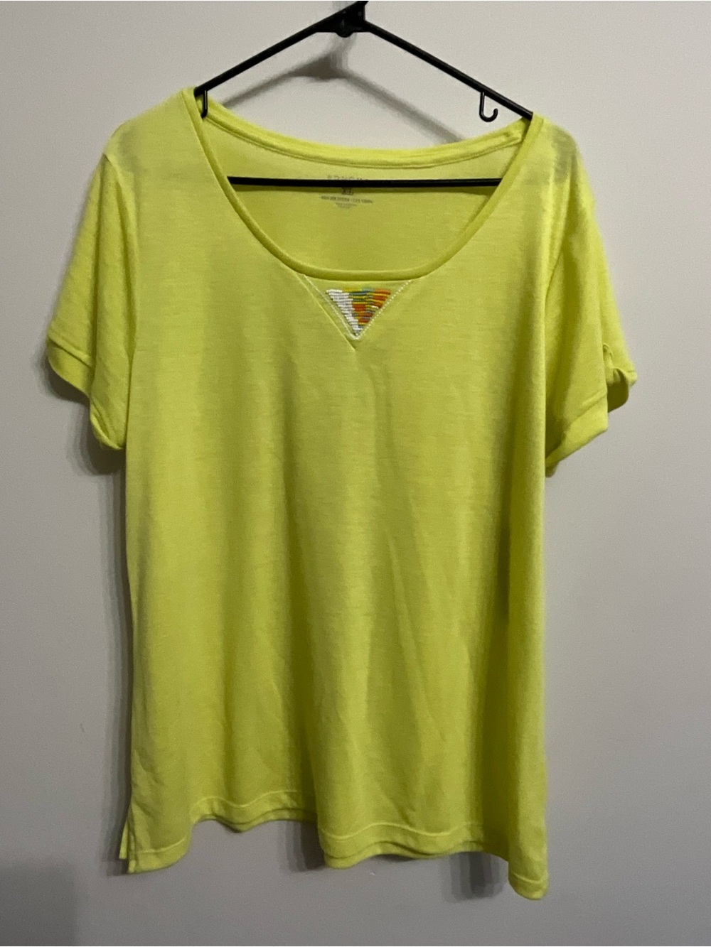 Sonoma Neon Yellow Short Sleeve Scoop Neck Tee